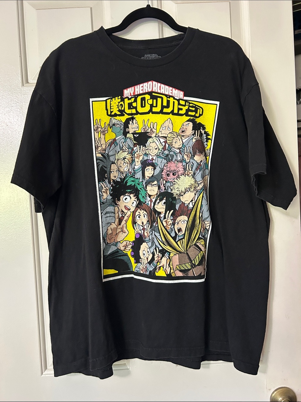 My Hero Academia Black Graphic Tee - Anime Character Collage Size 2XL